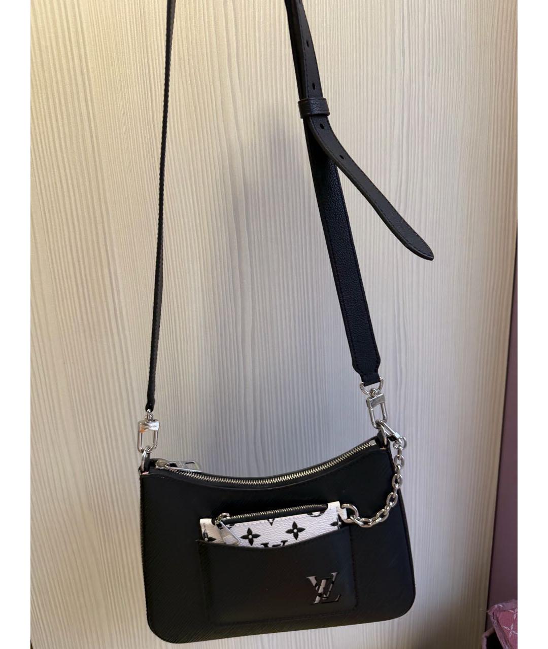 LOUIS VUITTON Черная кожаная сумка с короткими ручками, фото 7