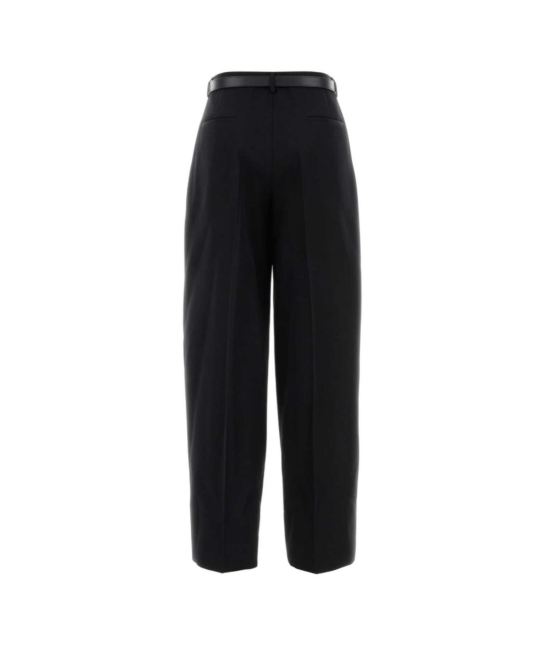 JIL SANDER Черные шерстяные прямые брюки, фото 2