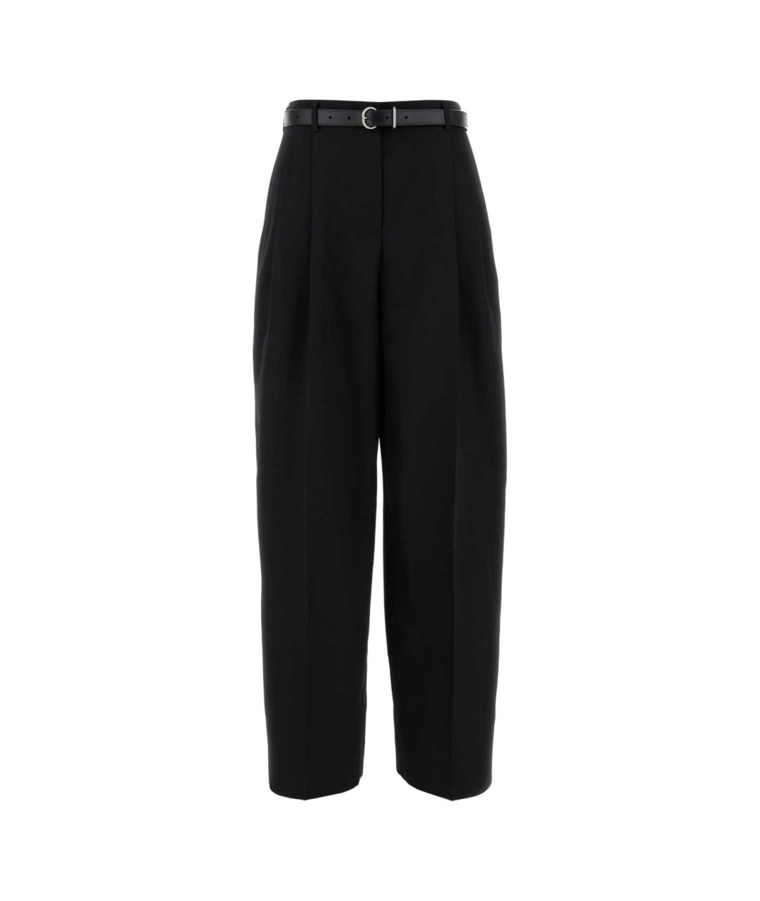 JIL SANDER Черные шерстяные прямые брюки, фото 1