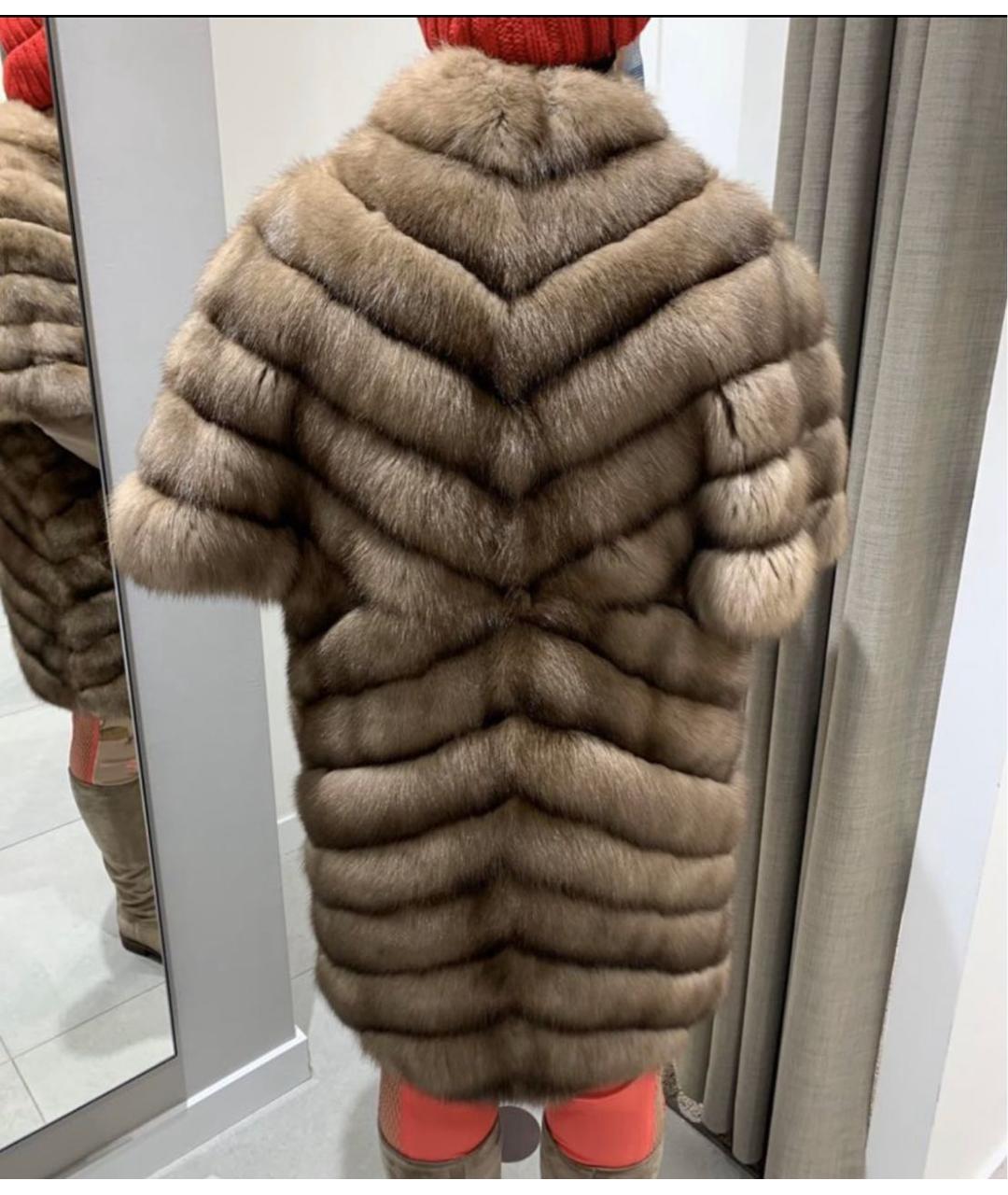 BRASCHI Бежевая шелковая шуба, фото 6