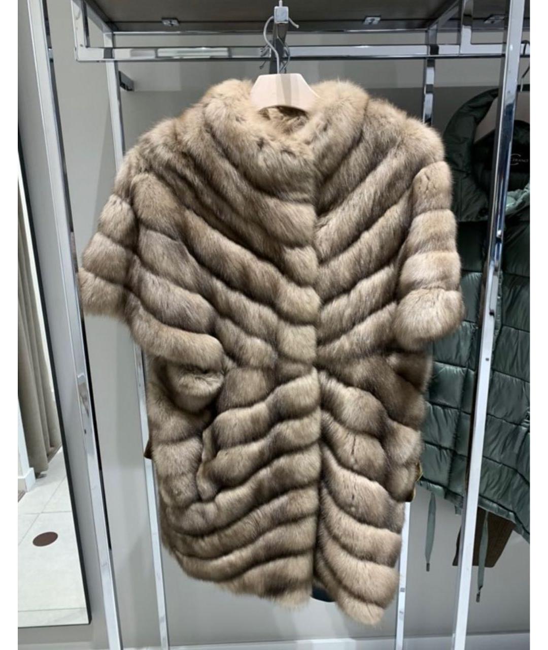 BRASCHI Бежевая шелковая шуба, фото 8