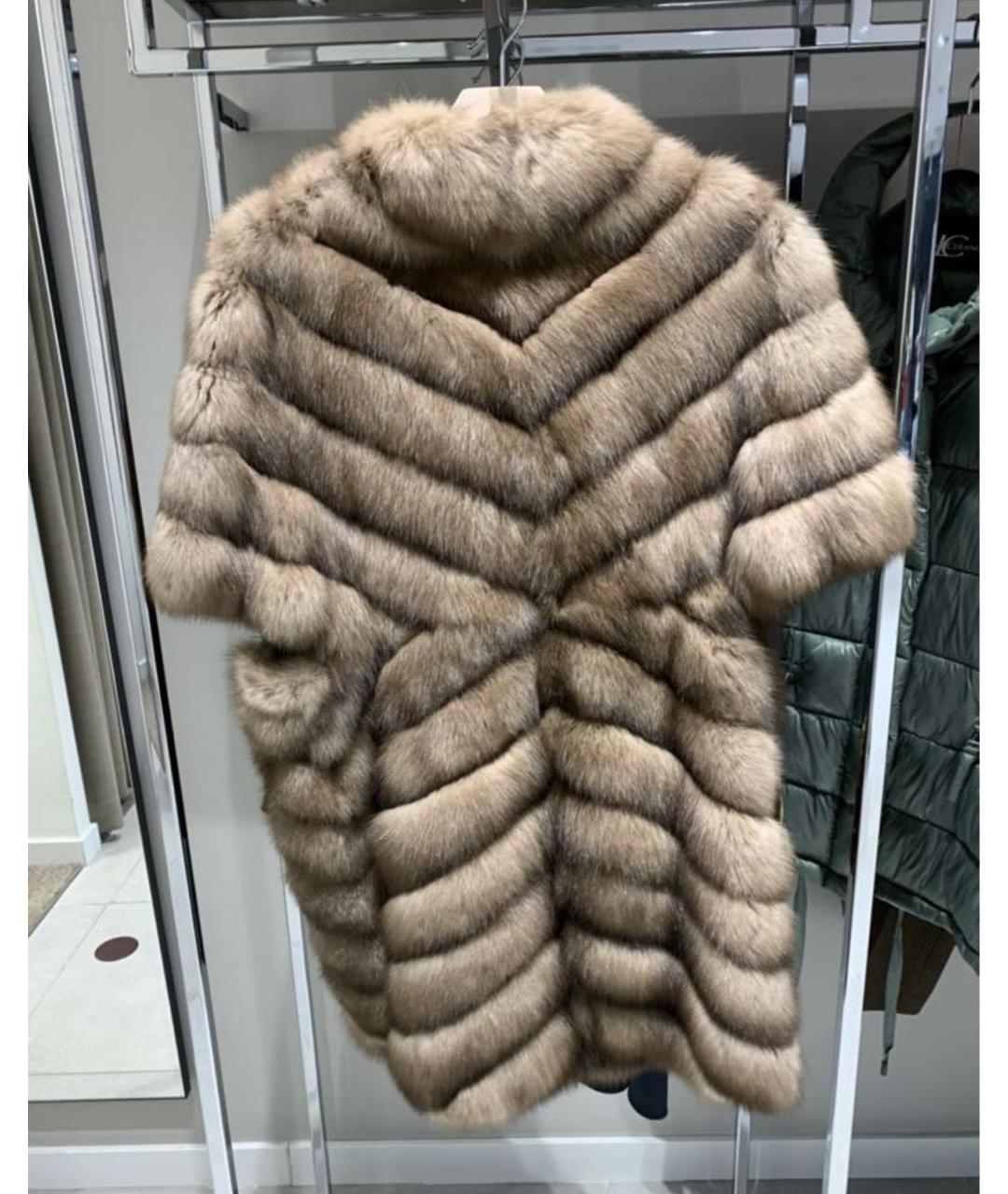 BRASCHI Бежевая шелковая шуба, фото 2