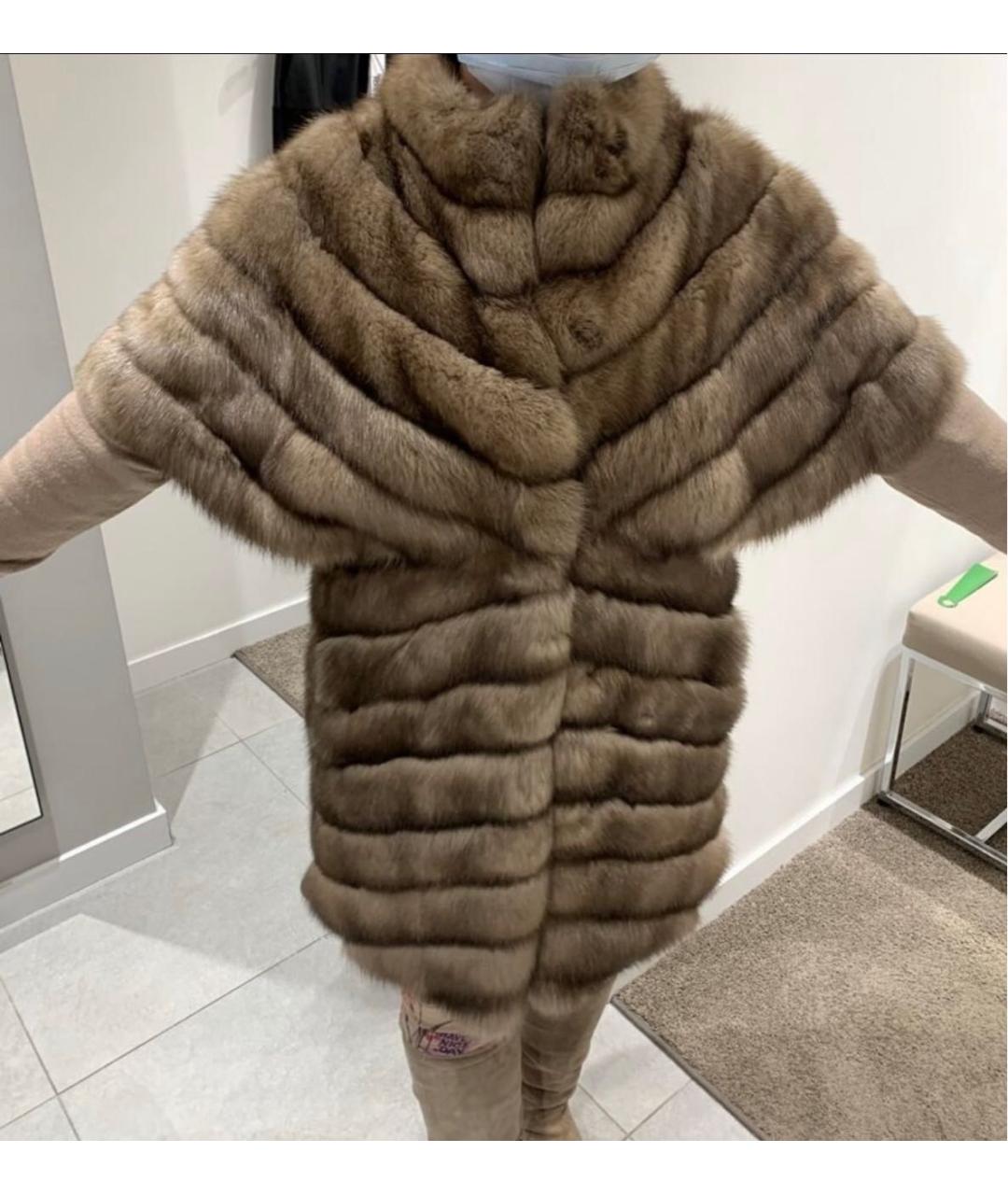 BRASCHI Бежевая шелковая шуба, фото 7