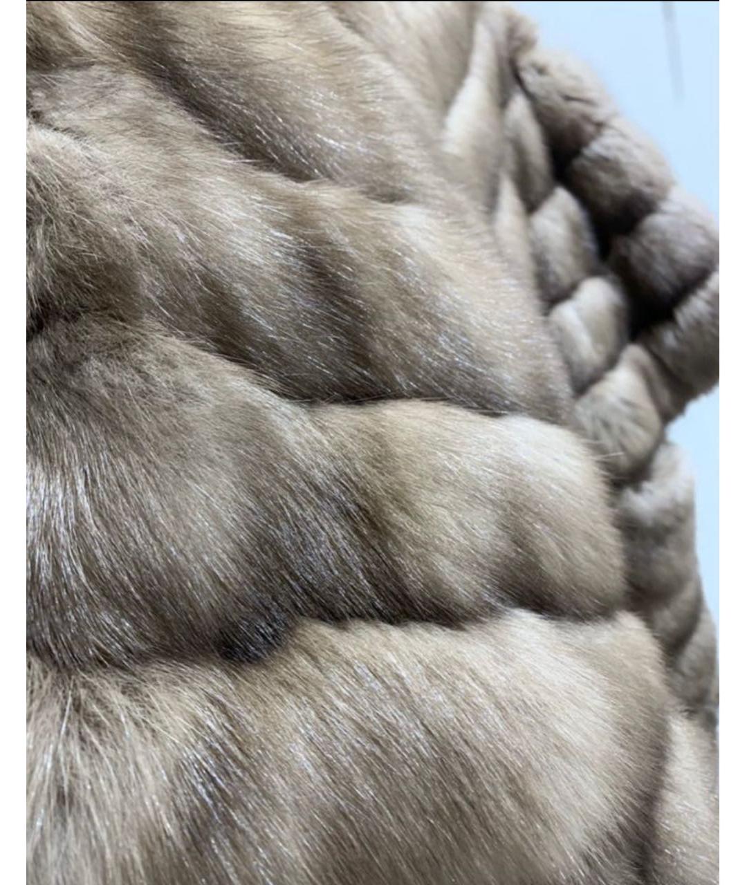 BRASCHI Бежевая шелковая шуба, фото 4