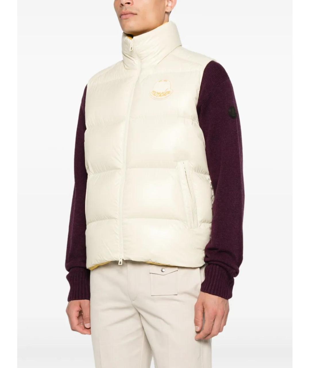 MONCLER Бежевый полиамидовый жилет, фото 3
