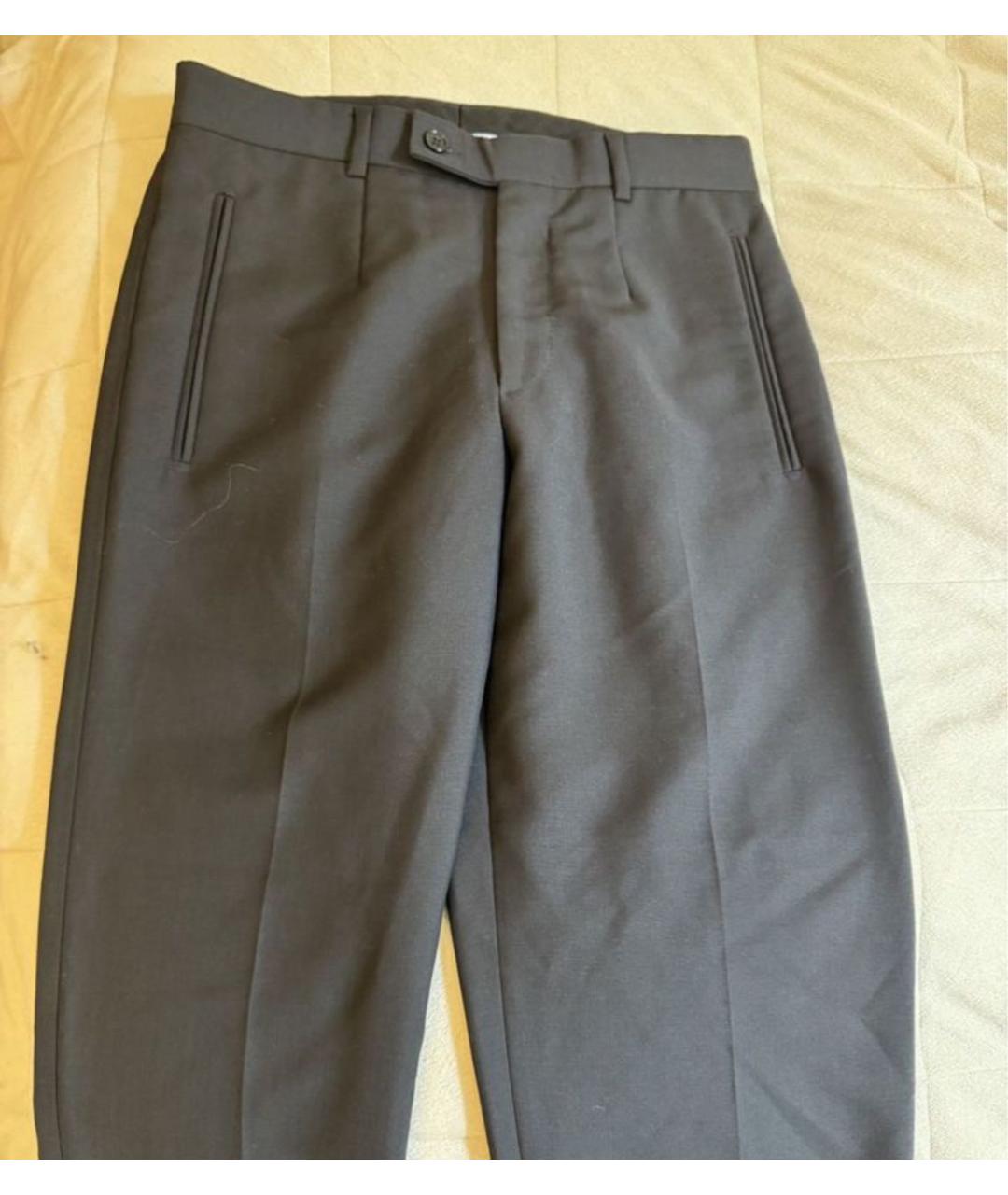 DOLCE&GABBANA Черные шерстяные прямые брюки, фото 4