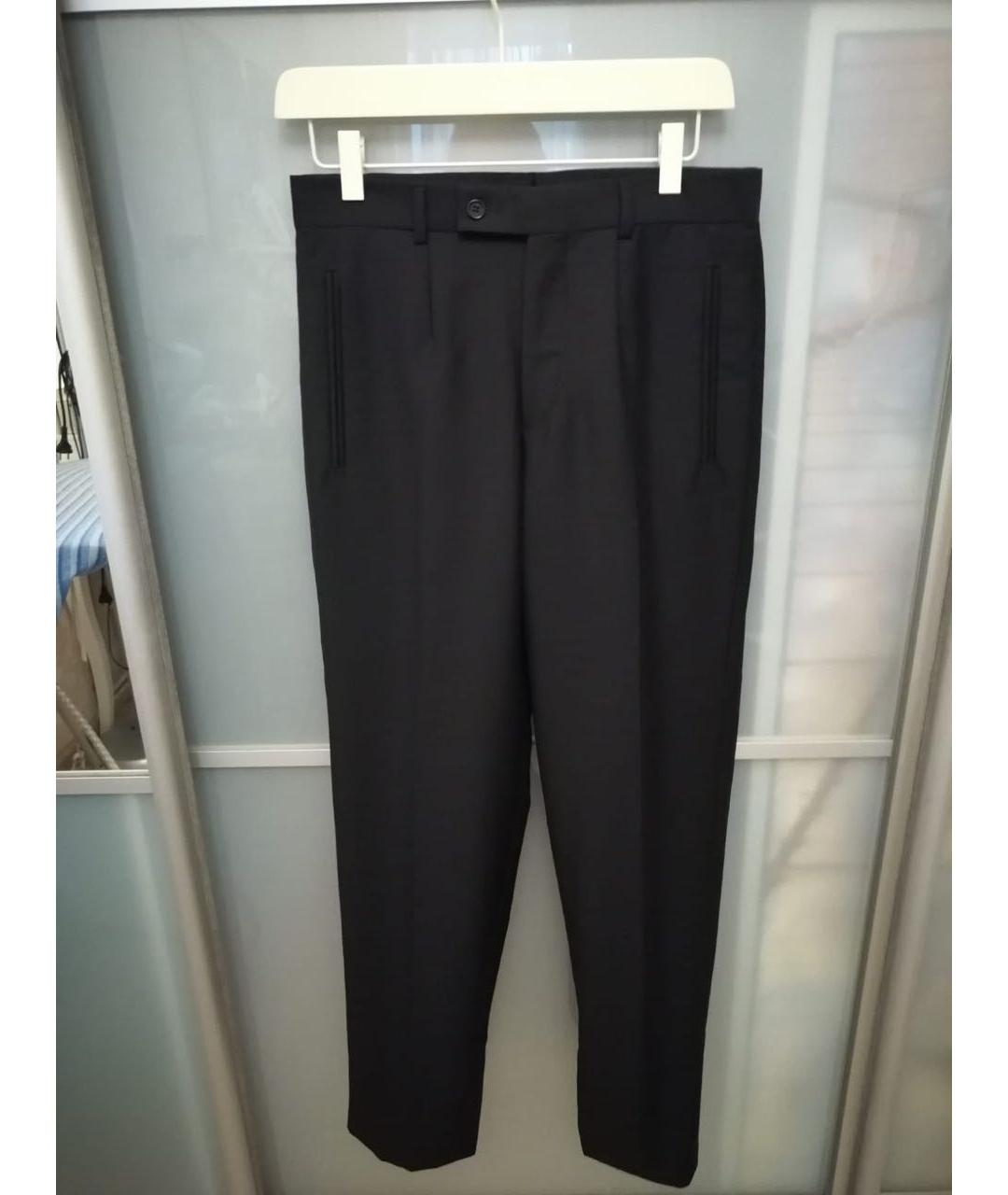 DOLCE&GABBANA Черные шерстяные прямые брюки, фото 5