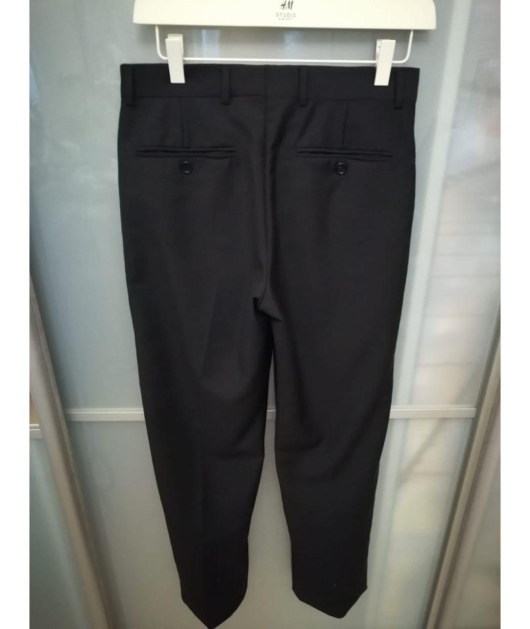 DOLCE&GABBANA Черные шерстяные прямые брюки, фото 2