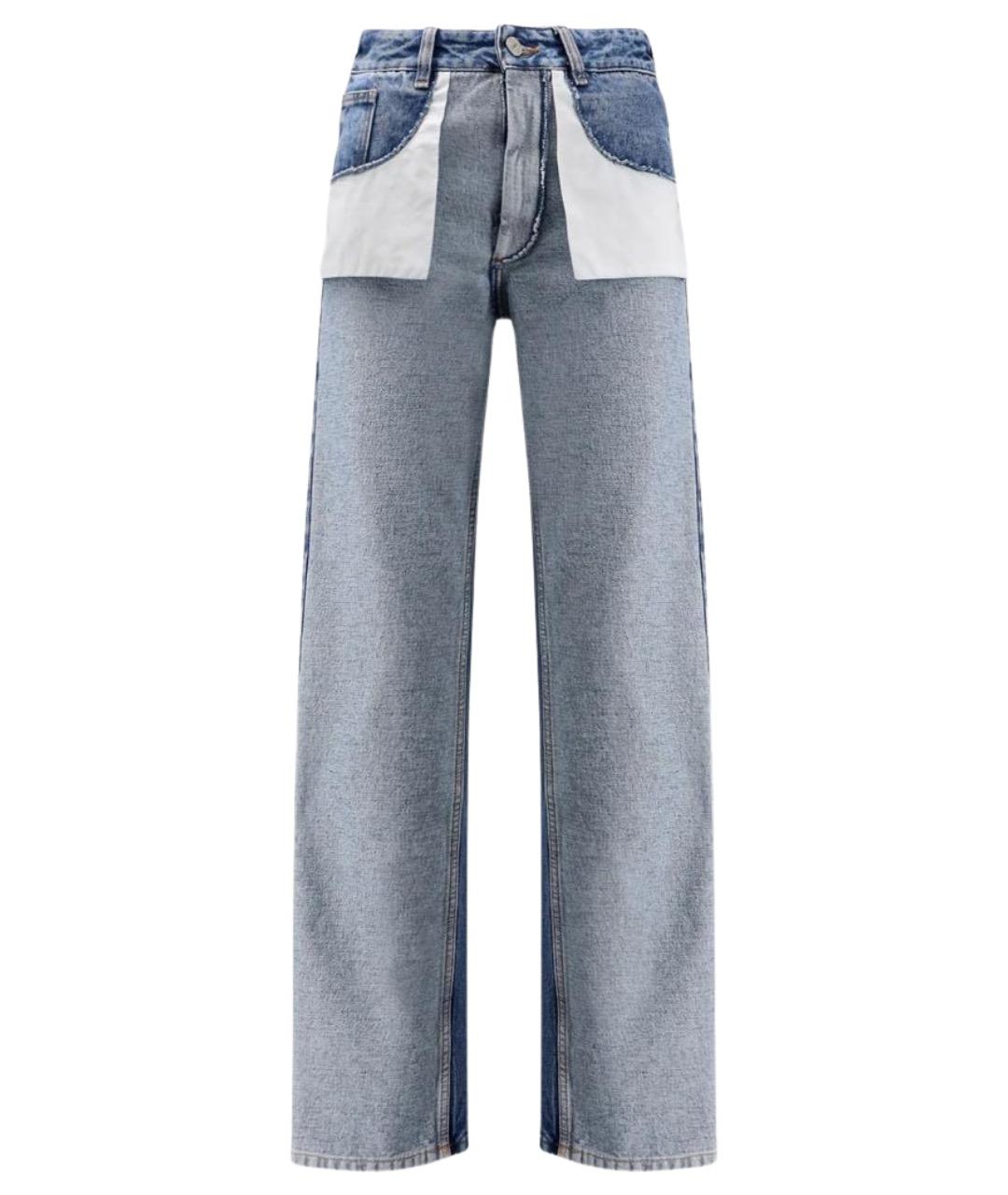 MM6 MAISON MARGIELA Голубые хлопковые прямые джинсы, фото 1