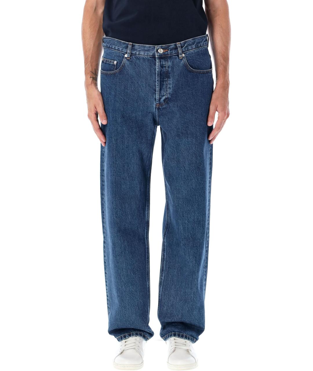 A.P.C. Синие хлопковые повседневные брюки, фото 4