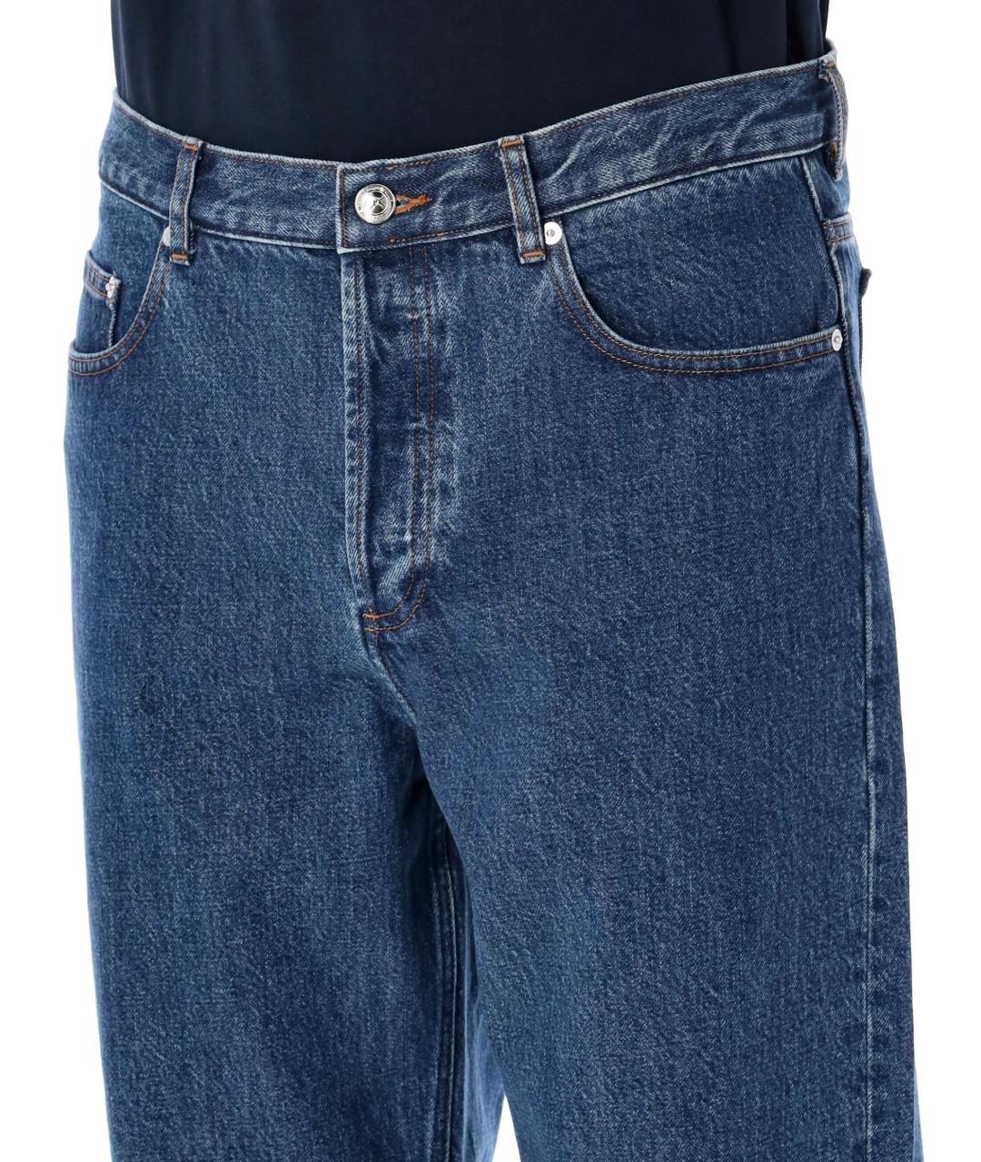 A.P.C. Синие хлопковые повседневные брюки, фото 3