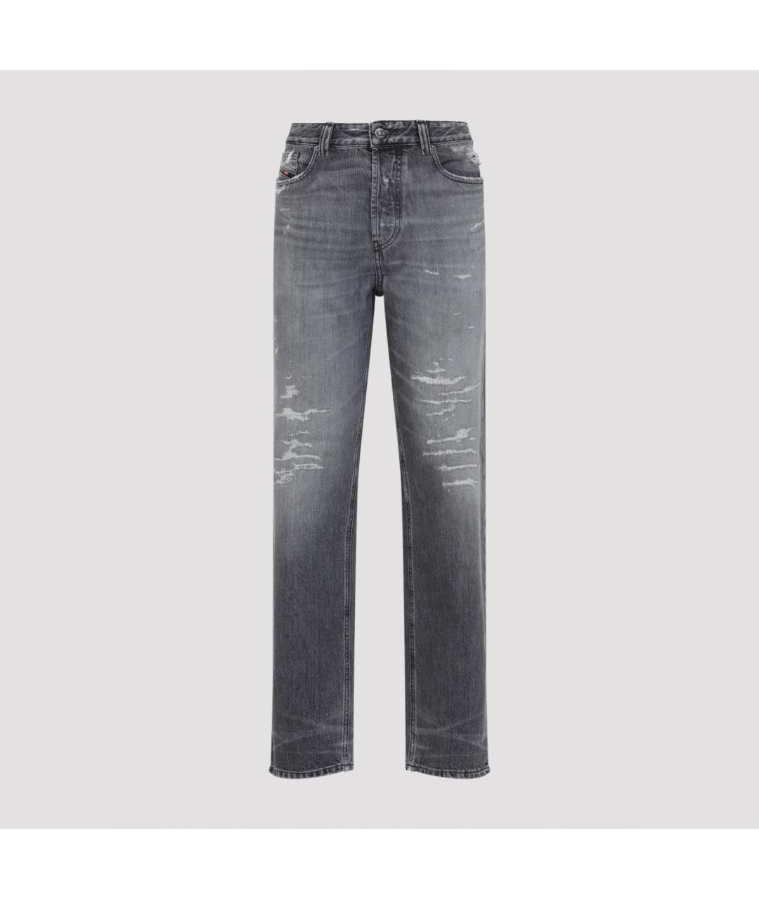DIESEL Серые хлопковые прямые джинсы, фото 2
