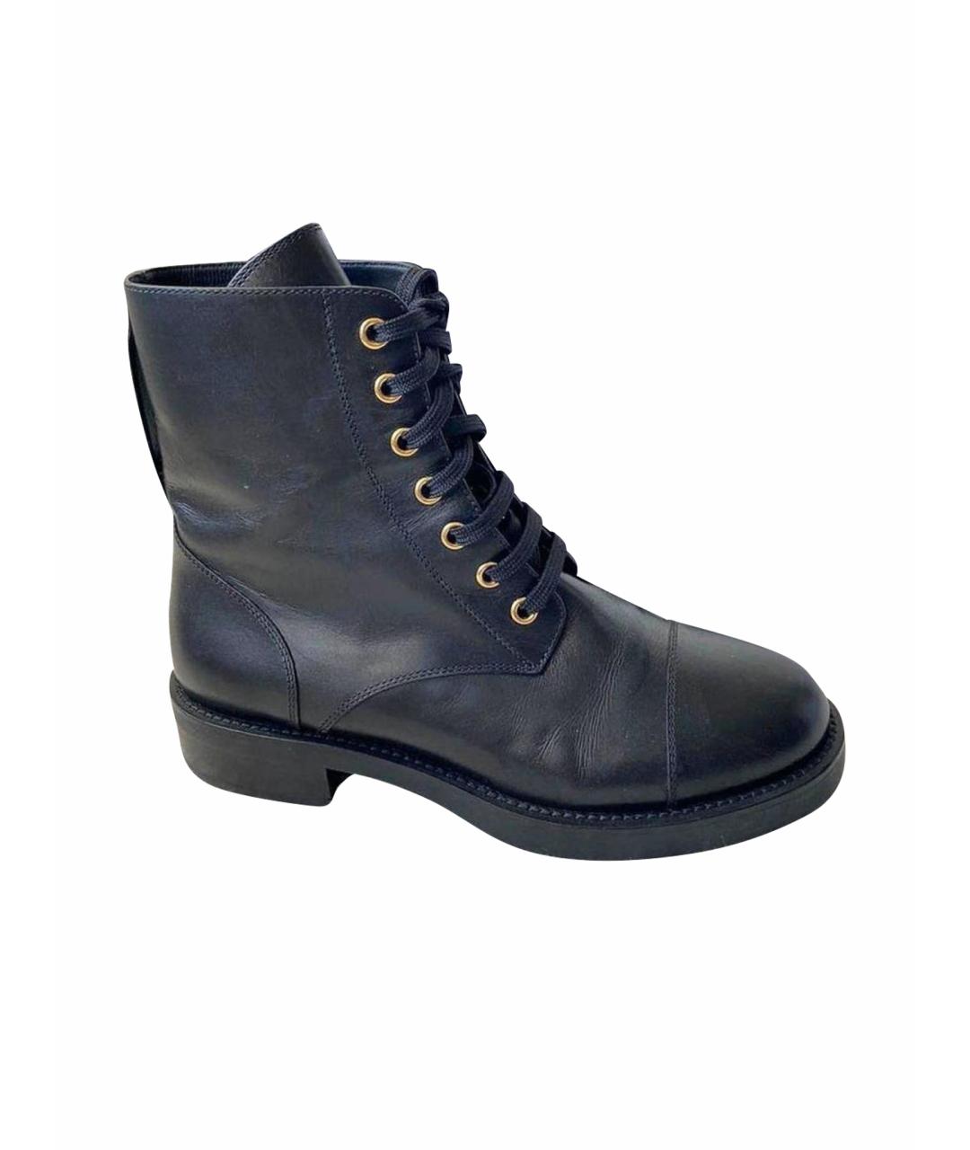 LOUIS VUITTON Черные кожаные ботинки, фото 1