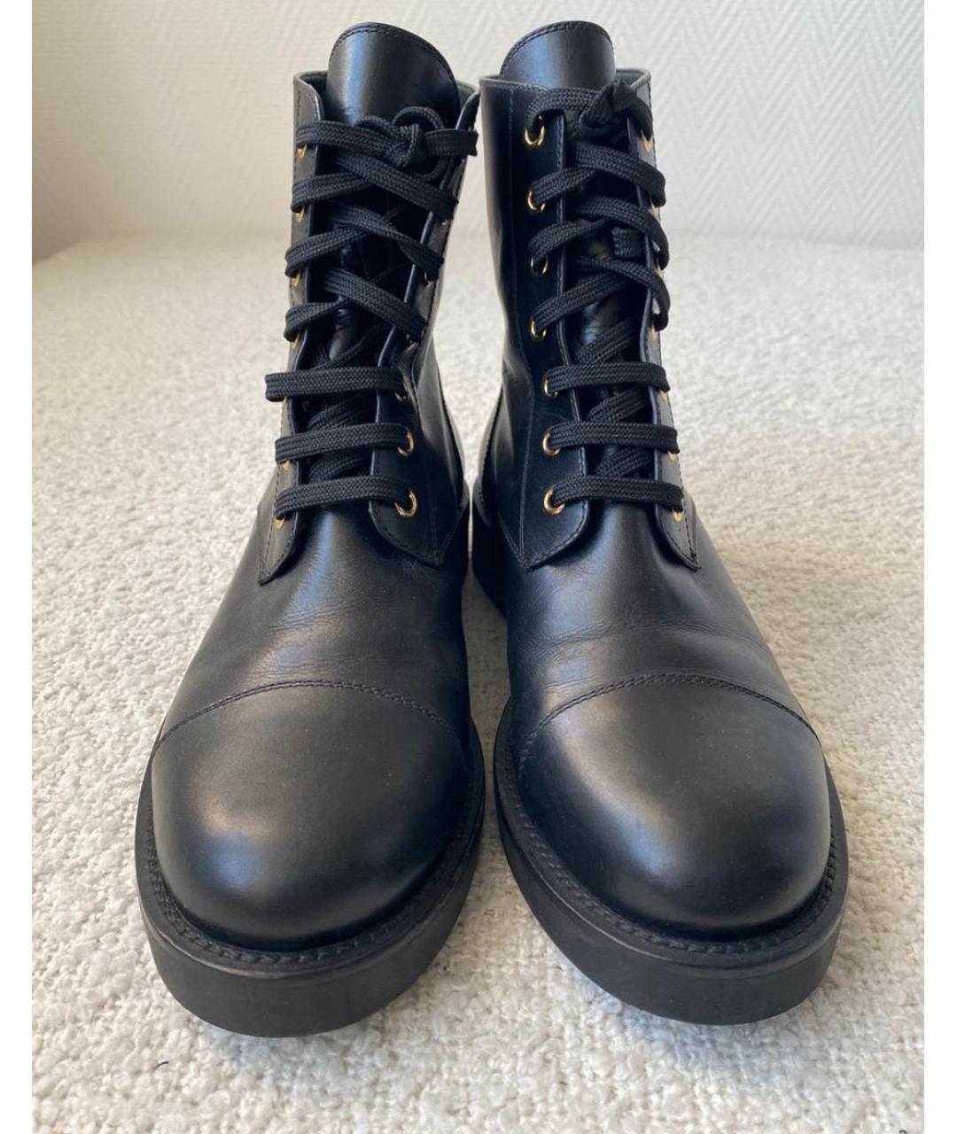 LOUIS VUITTON Черные кожаные ботинки, фото 2