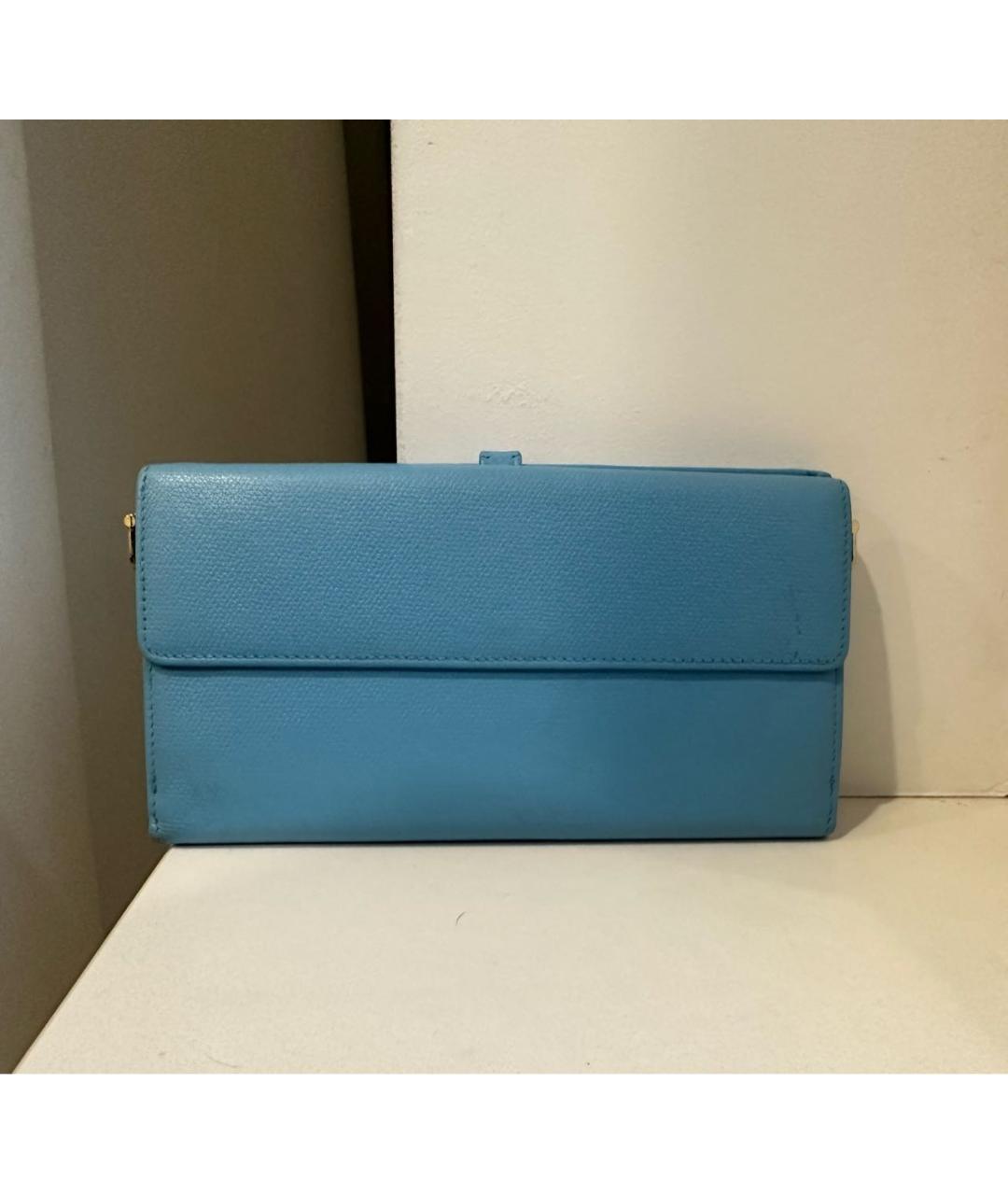 CHANEL Бирюзовый кожаный кошелек, фото 2