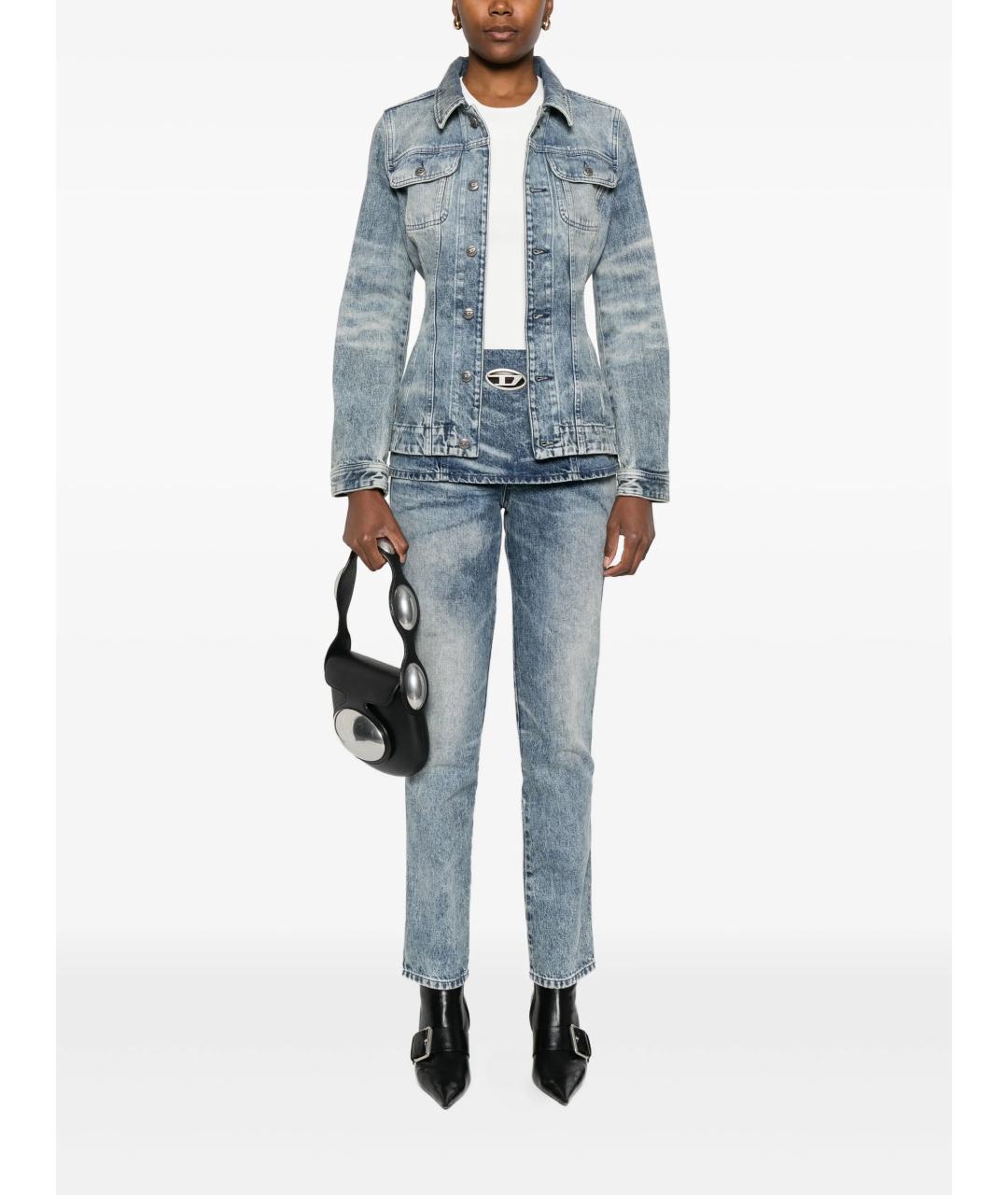 DIESEL Голубые хлопковые джинсы слим, фото 2