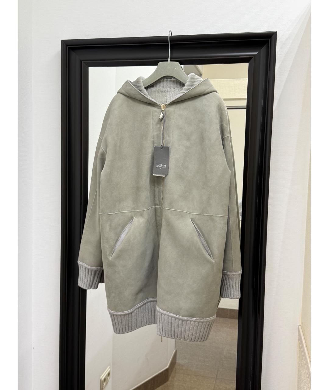 LORENA ANTONIAZZI Серая дубленка, фото 10