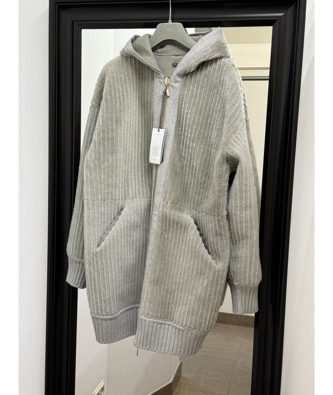 LORENA ANTONIAZZI Серая дубленка, фото 3