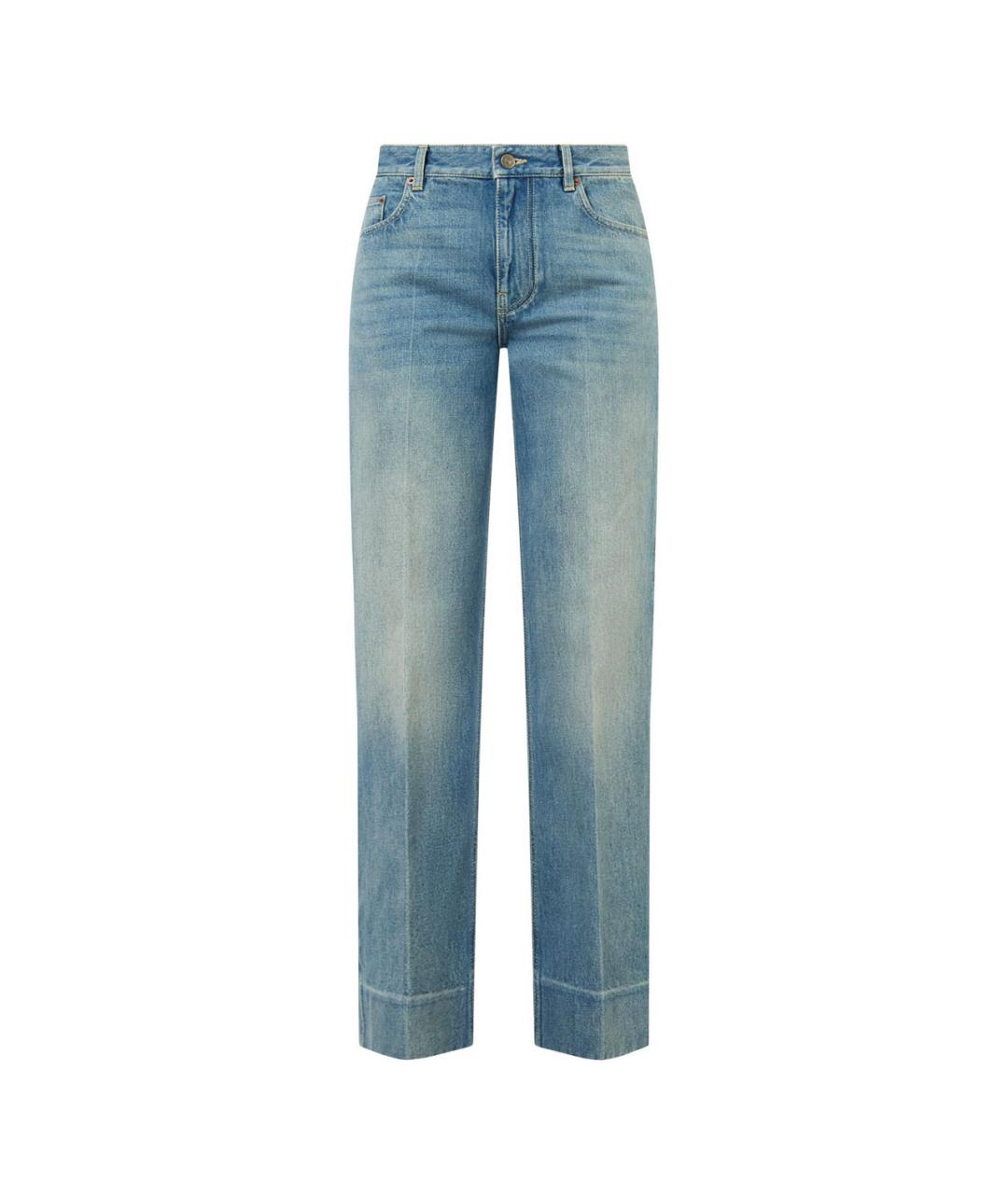 VALENTINO Синие хлопковые прямые джинсы, фото 1