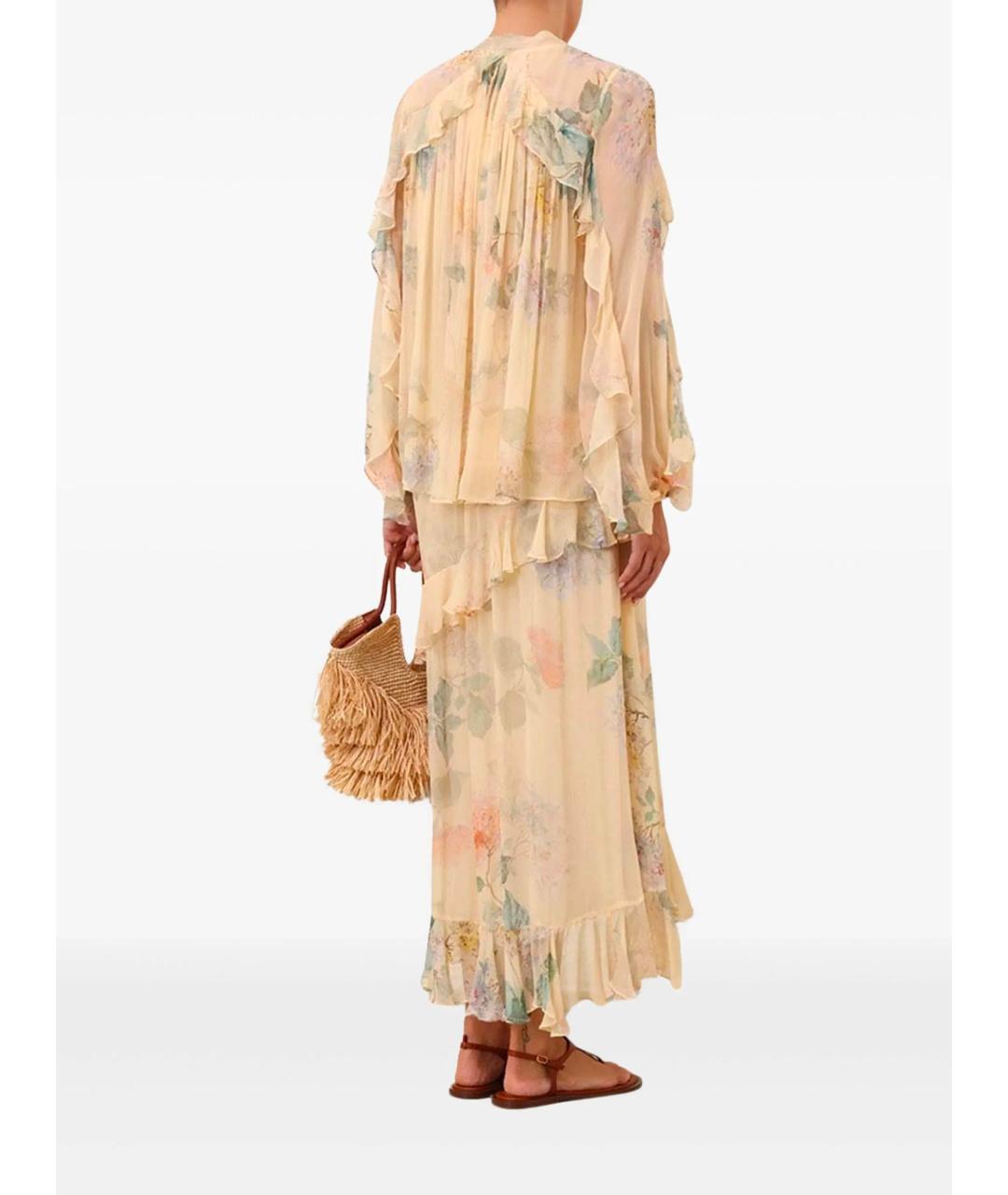 ZIMMERMANN Желтая вискозная юбка макси, фото 3