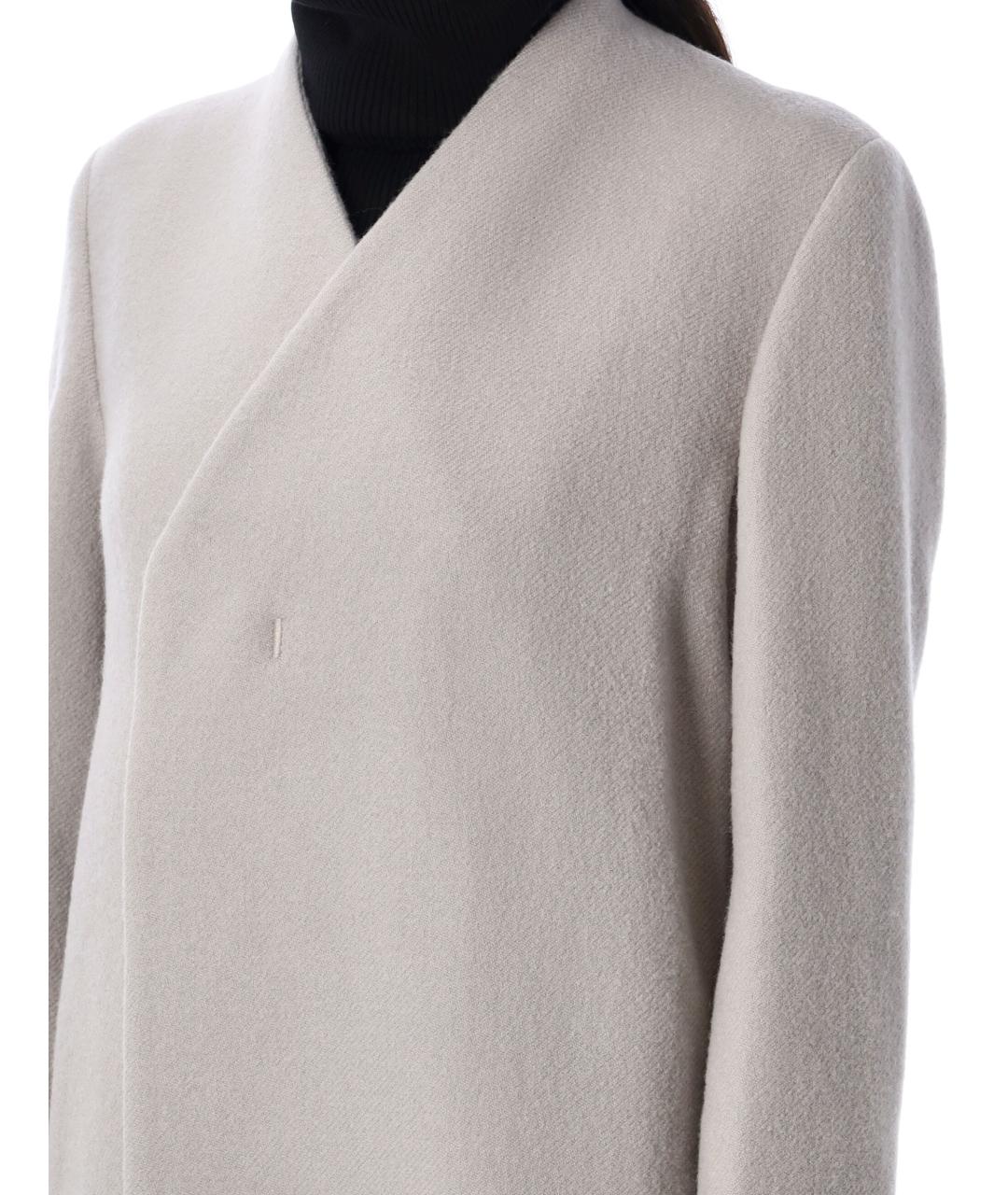 RICK OWENS Серое шерстяное пальто, фото 4