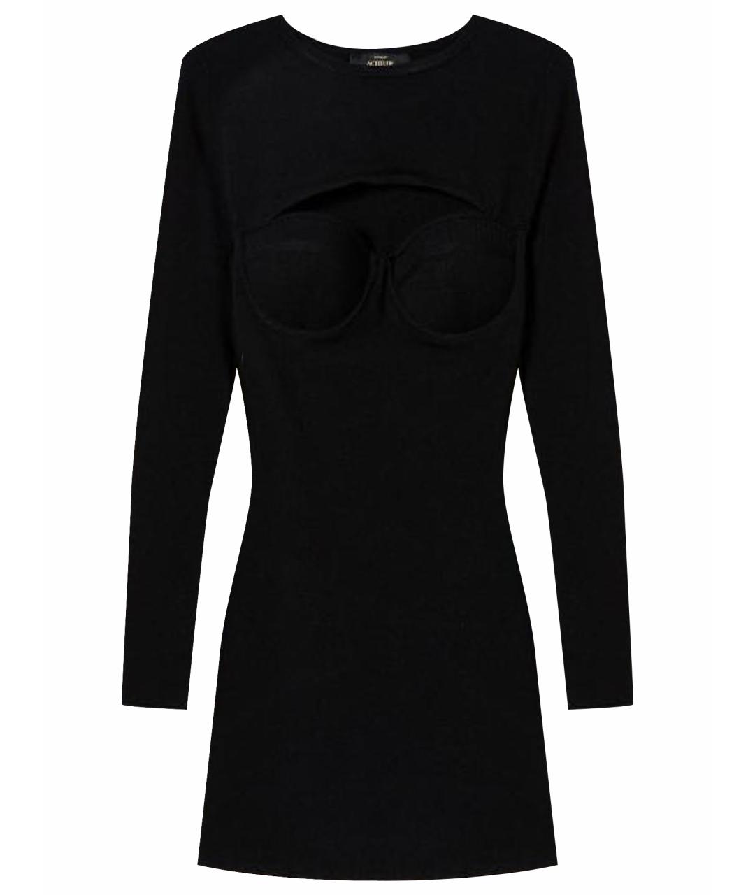 TWIN-SET Черное вискозное повседневное платье, фото 1