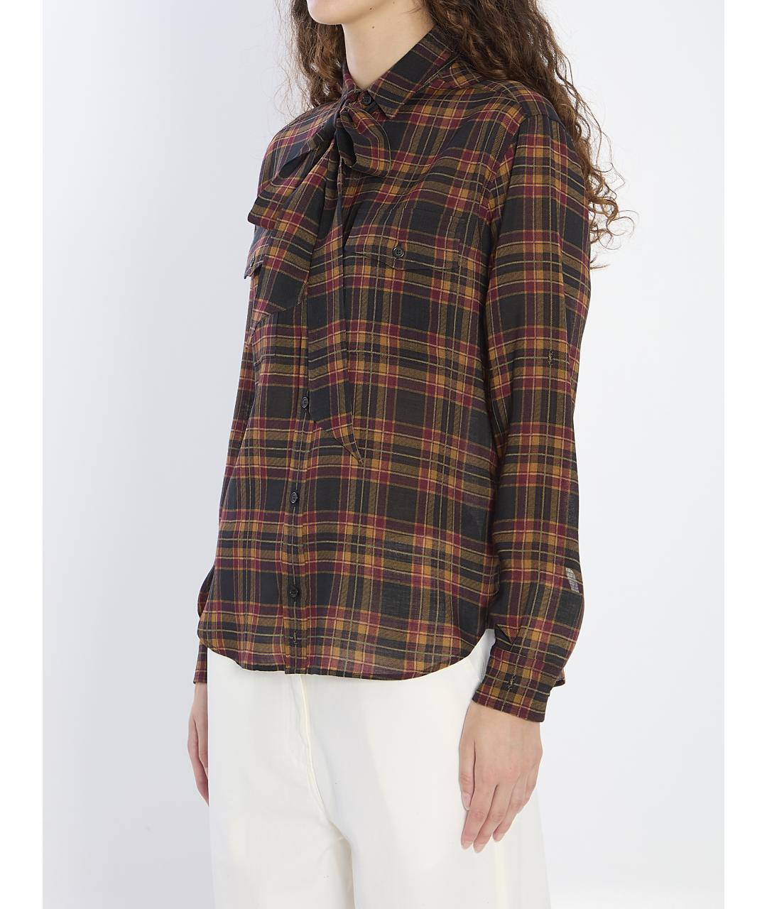 SAINT LAURENT Мульти шерстяная рубашка, фото 3