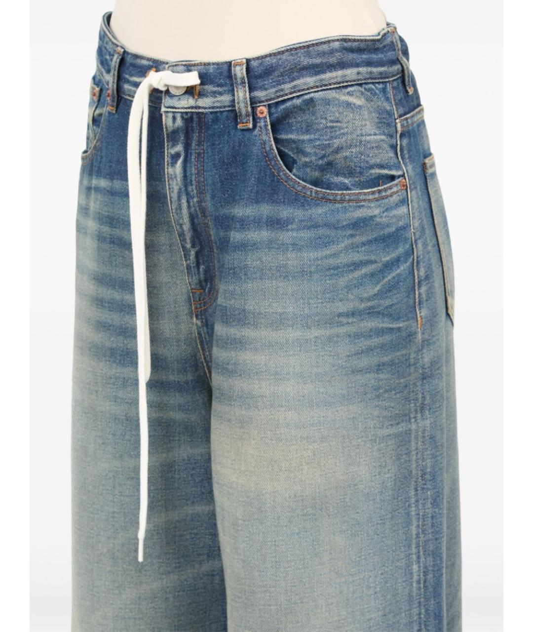 MM6 MAISON MARGIELA Синие хлопковые прямые джинсы, фото 4