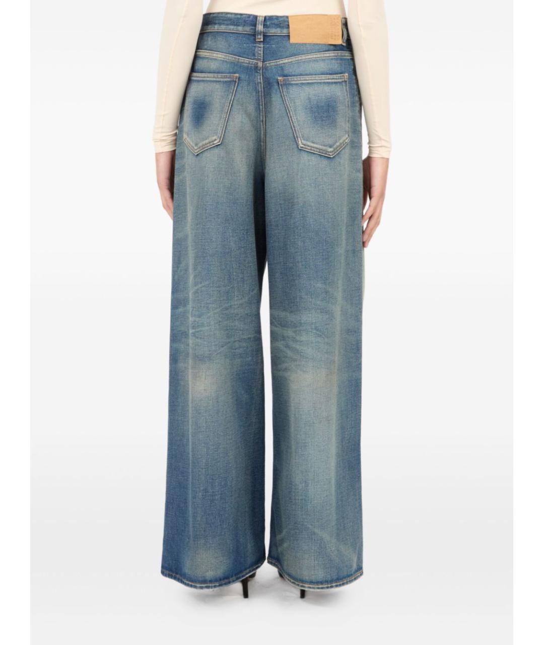 MM6 MAISON MARGIELA Синие хлопковые прямые джинсы, фото 2
