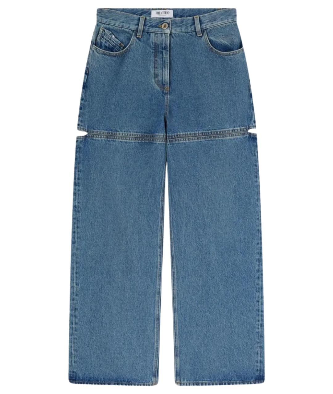 THE ATTICO Синие хлопковые прямые джинсы, фото 1