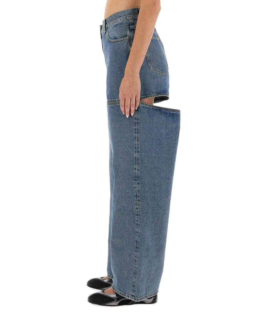 THE ATTICO Синие хлопковые прямые джинсы, фото 5