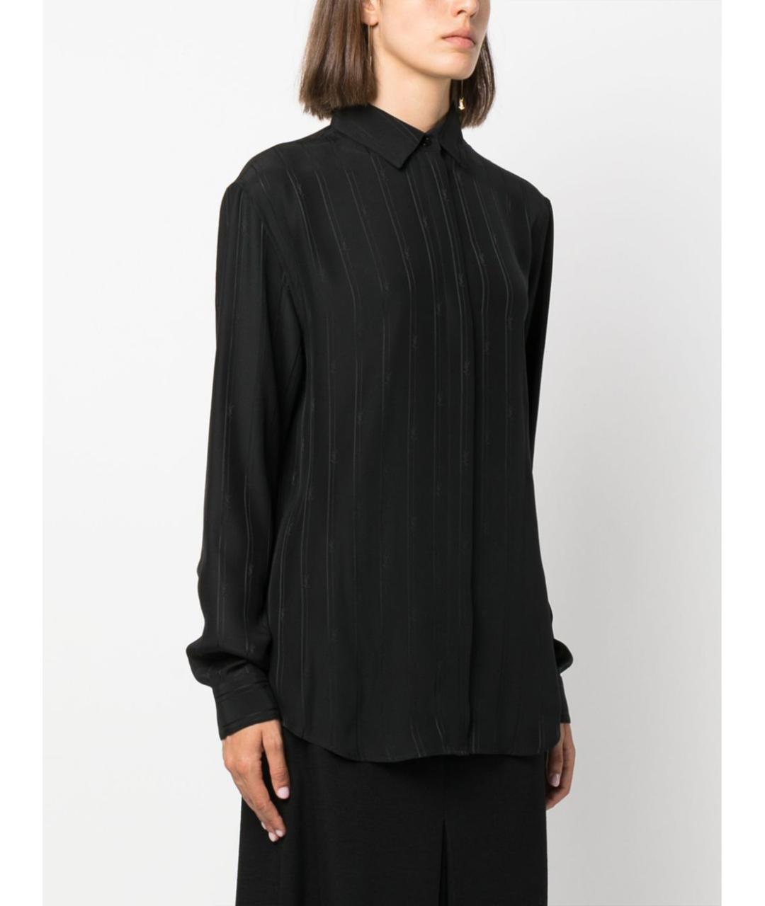 SAINT LAURENT Черная шелковая рубашка, фото 3