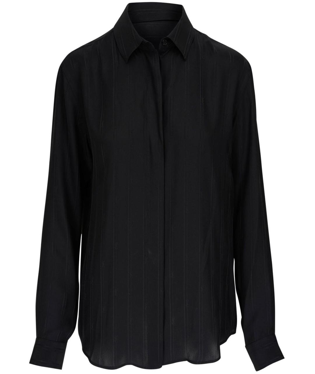 SAINT LAURENT Черная шелковая рубашка, фото 1