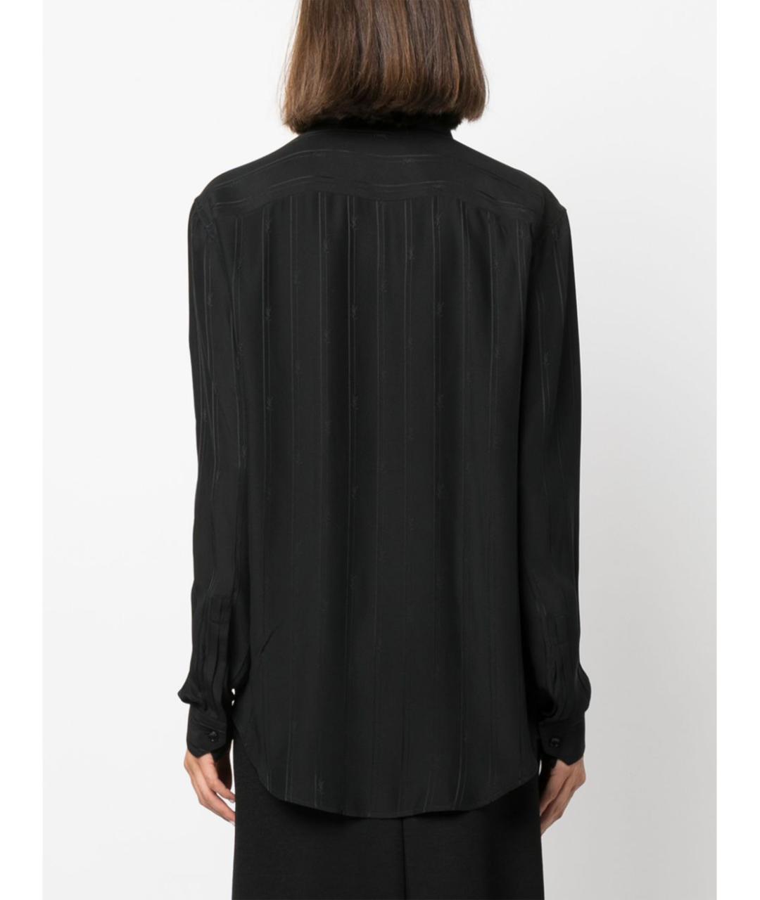 SAINT LAURENT Черная шелковая рубашка, фото 4