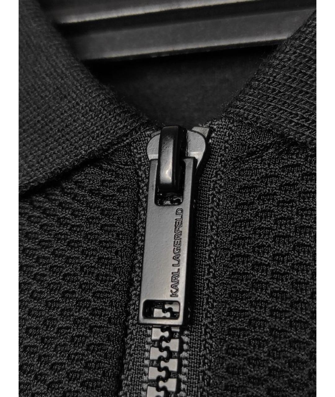 KARL LAGERFELD Черное синтетическое поло с коротким рукавом, фото 7