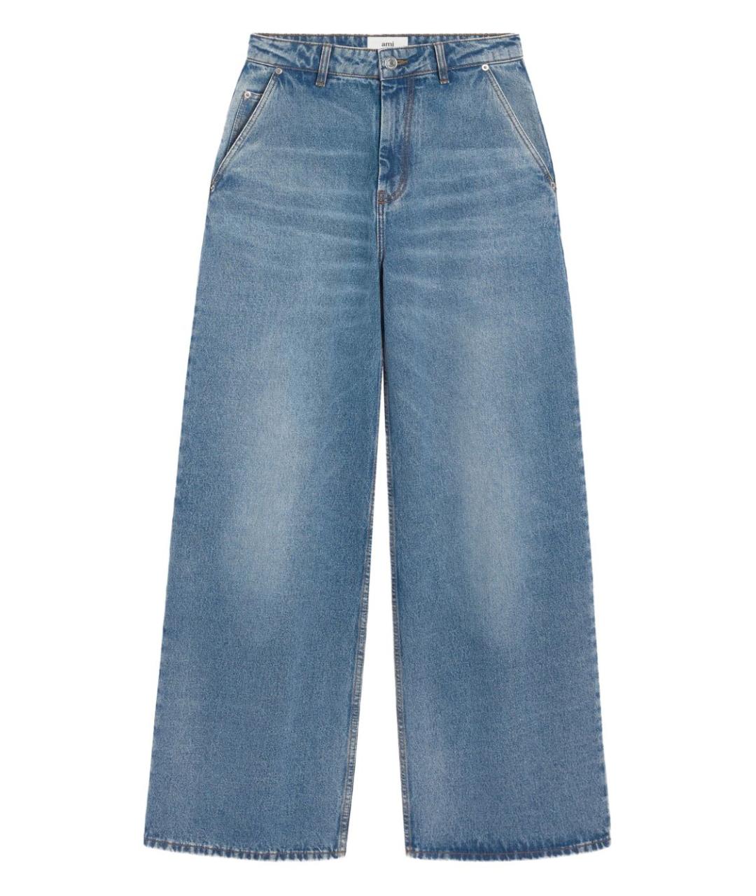 Ami Paris Синие хлопковые прямые джинсы, фото 1