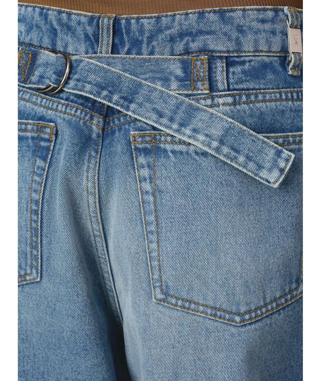 Ami Paris Синие хлопковые прямые джинсы, фото 4