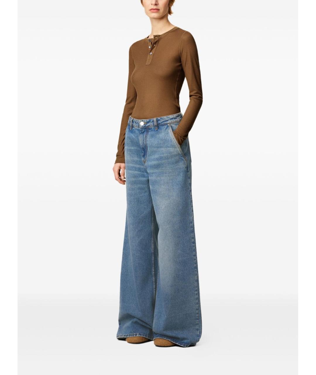 Ami Paris Синие хлопковые прямые джинсы, фото 3