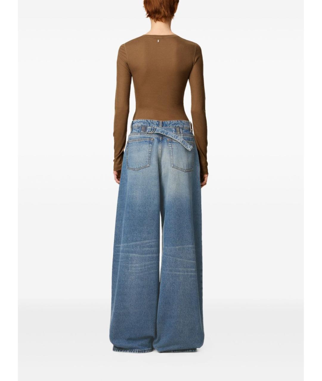 Ami Paris Синие хлопковые прямые джинсы, фото 2