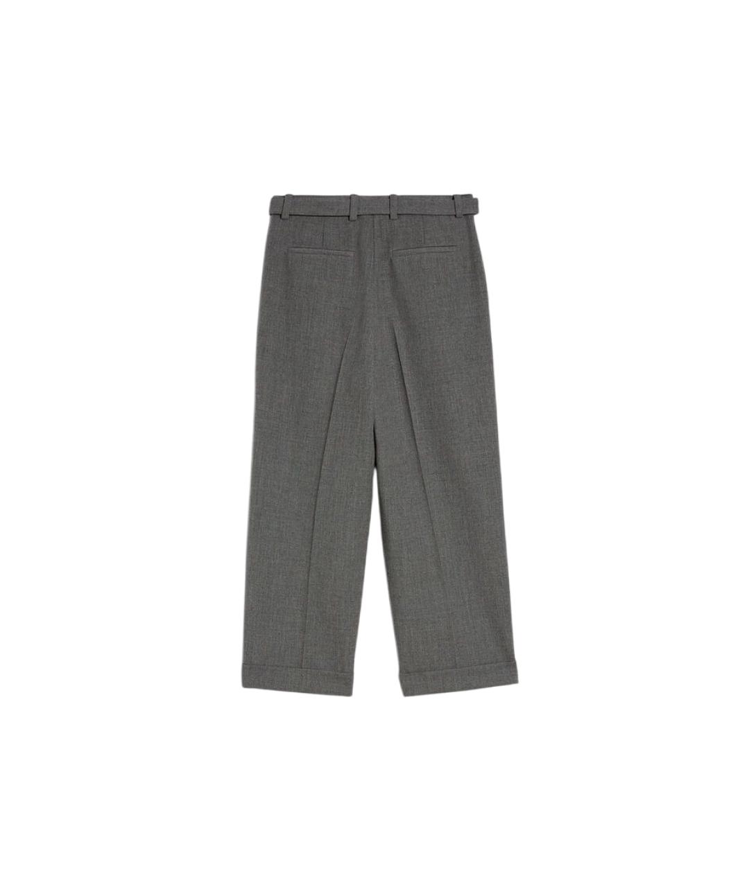 JIL SANDER Серые шерстяные повседневные брюки, фото 2