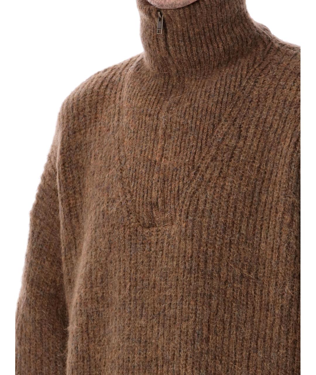 ISABEL MARANT Коричневый шерстяной джемпер / свитер, фото 3