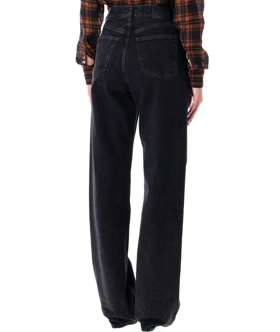 SAINT LAURENT Черные хлопковые прямые джинсы, фото 3