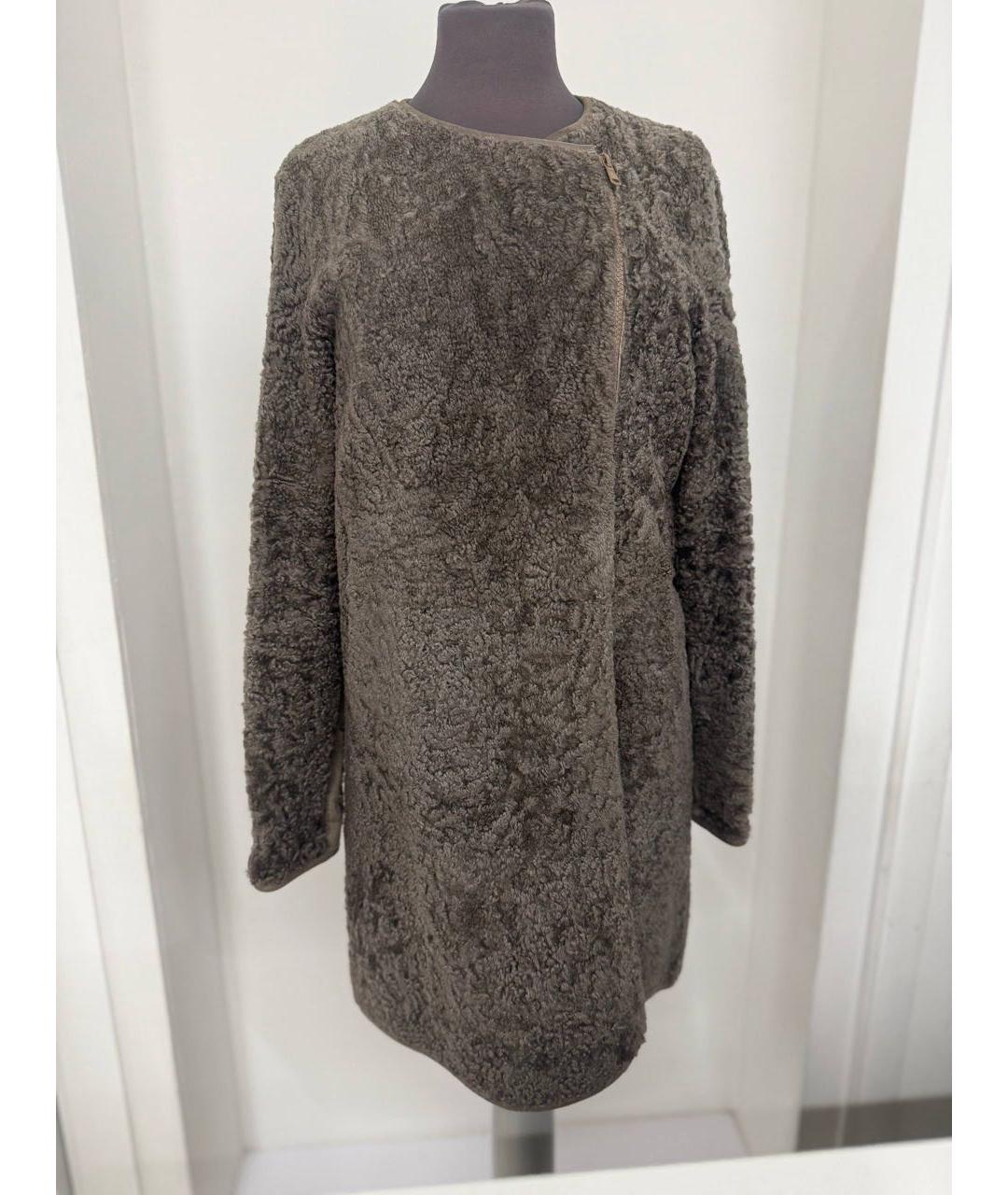 BRUNELLO CUCINELLI Бежевая кожаная дубленка, фото 9