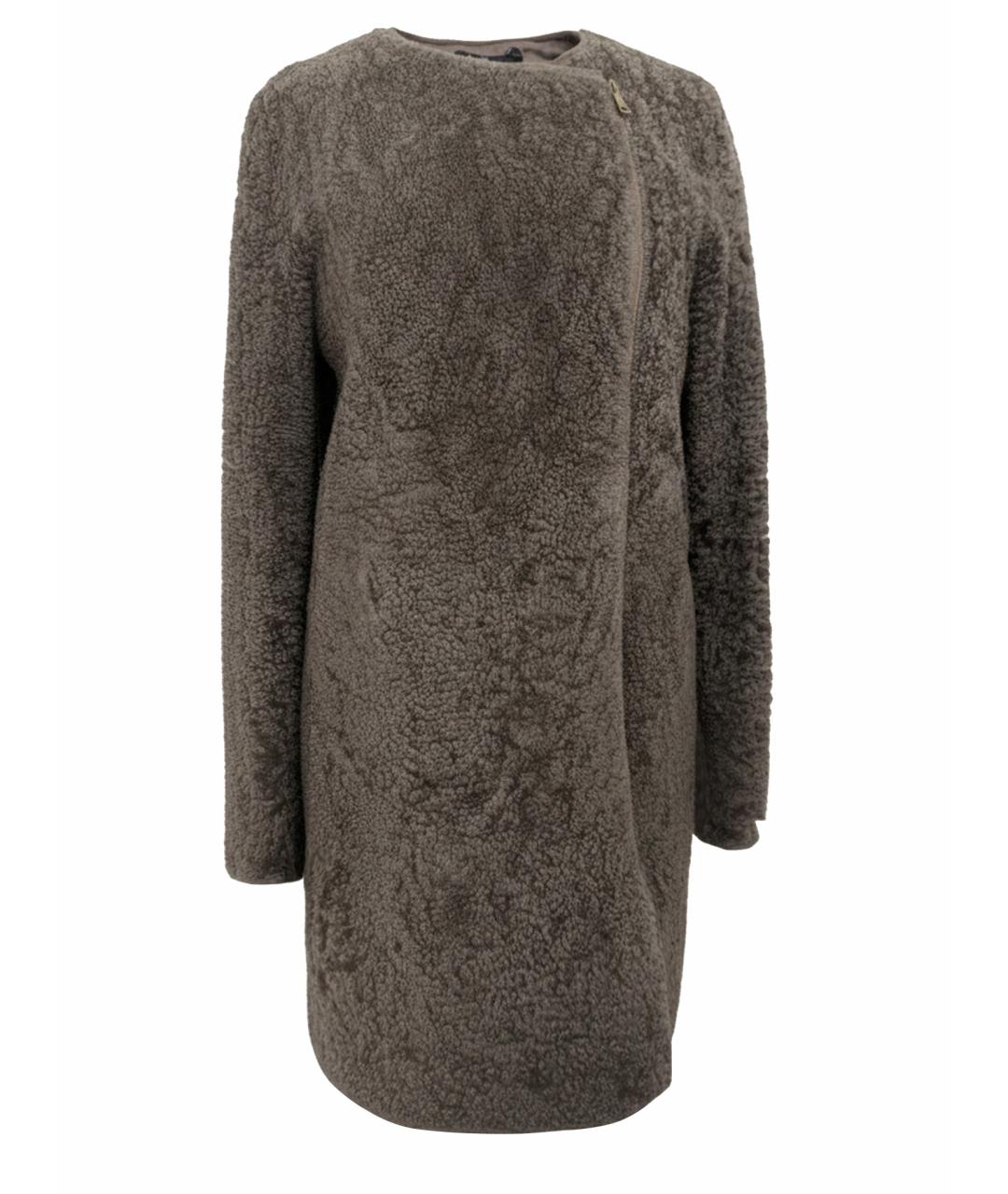 BRUNELLO CUCINELLI Бежевая кожаная дубленка, фото 1