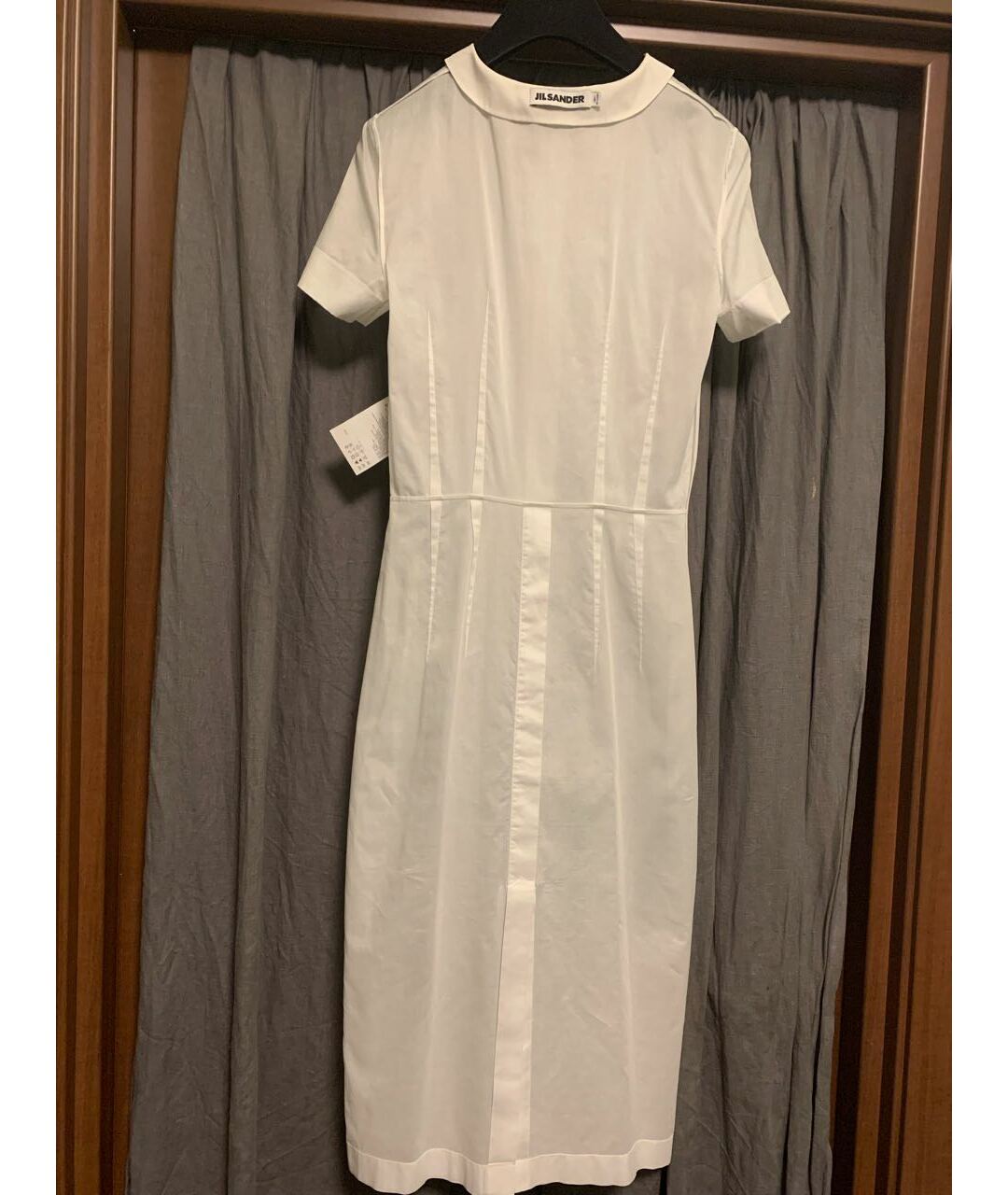 JIL SANDER VINTAGE Белое хлопковое повседневное платье, фото 3