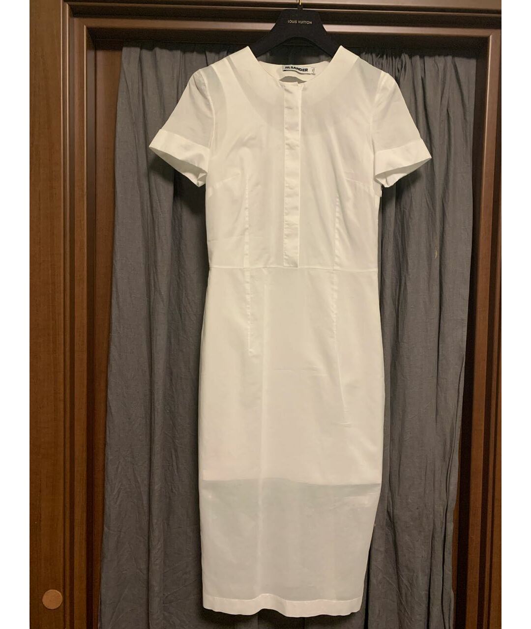 JIL SANDER VINTAGE Белое хлопковое повседневное платье, фото 8