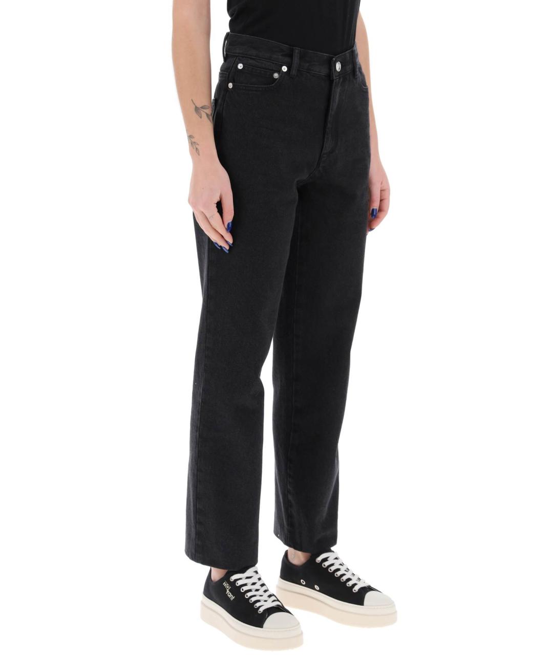 A.P.C. Черные хлопковые прямые джинсы, фото 2