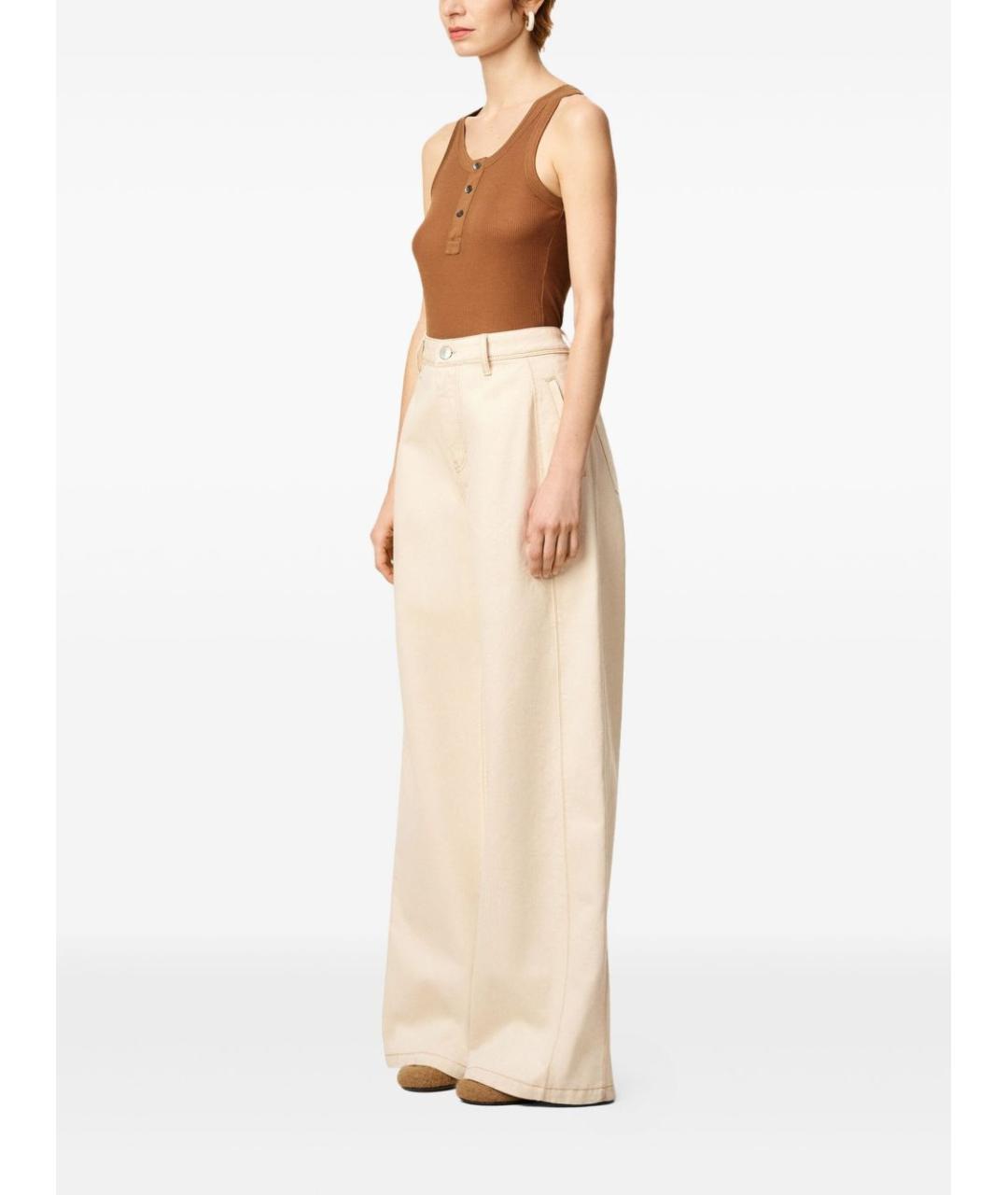 Ami Paris Бежевые хлопковые прямые джинсы, фото 3