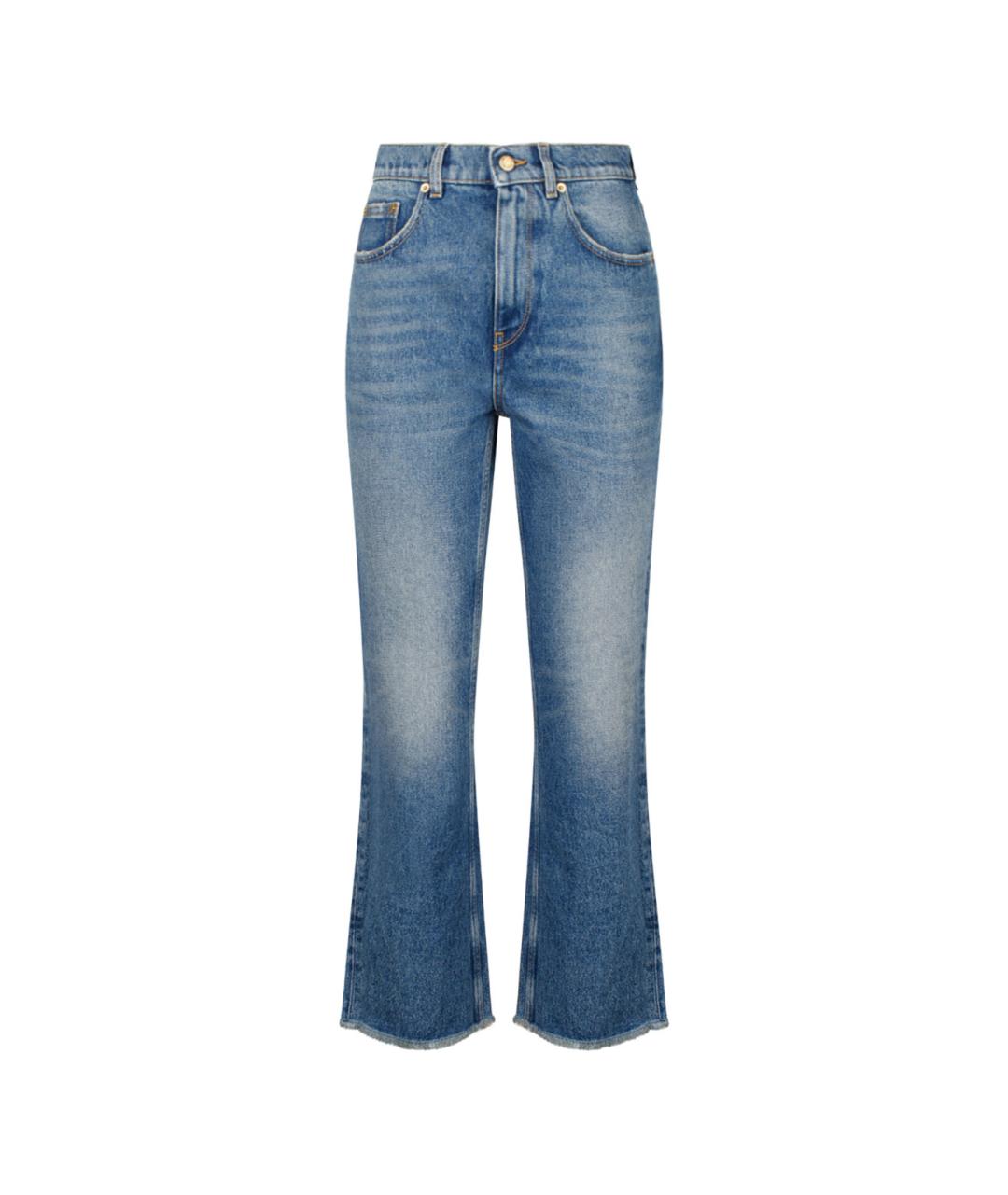 GOLDEN GOOSE DELUXE BRAND Синие хлопковые прямые джинсы, фото 1