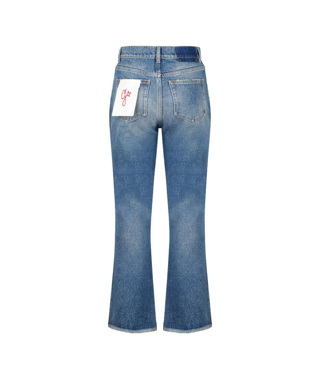 GOLDEN GOOSE DELUXE BRAND Синие хлопковые прямые джинсы, фото 2